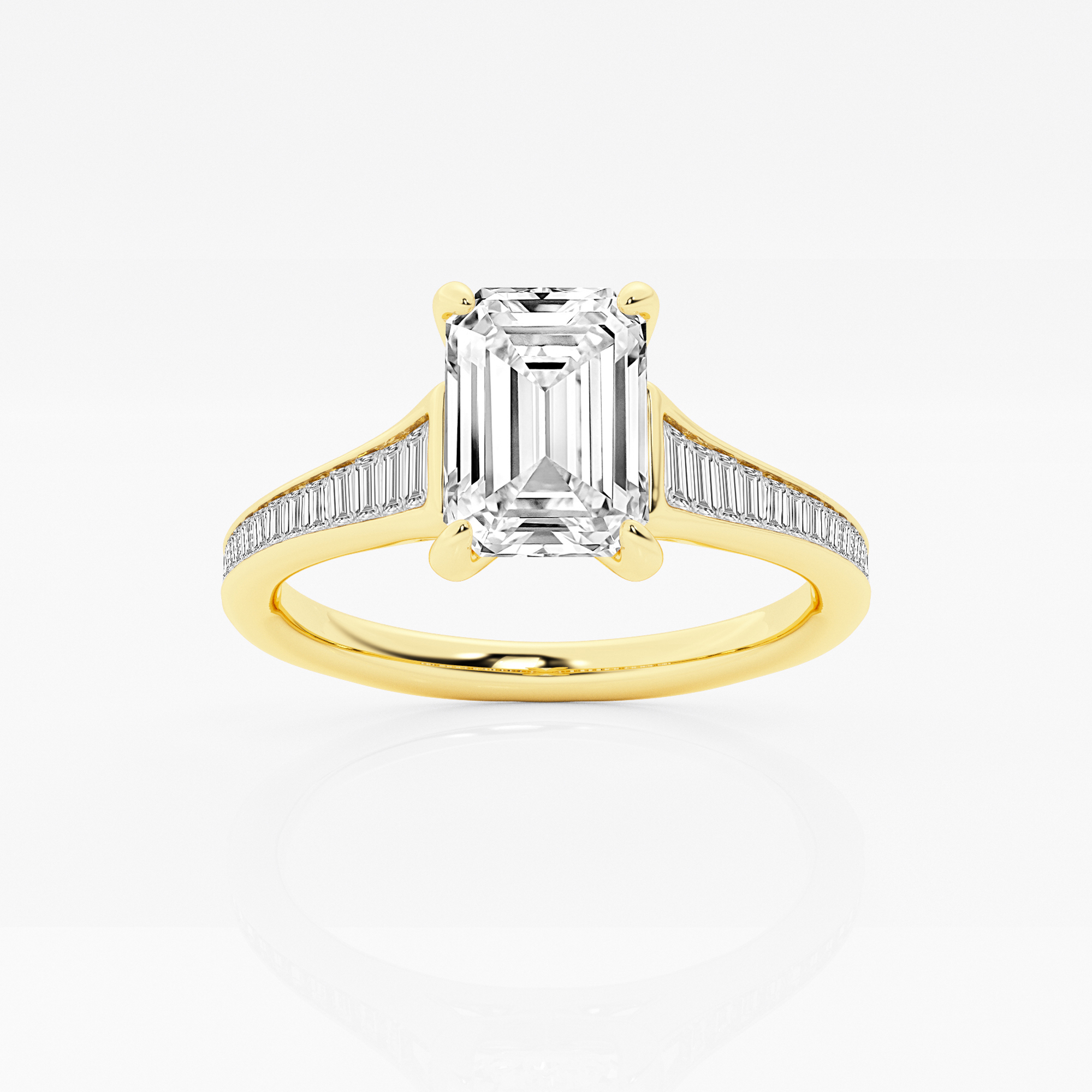 1 7/8 ctw Emerald Lab Grown Diamond Baguette Engagement Ring ...