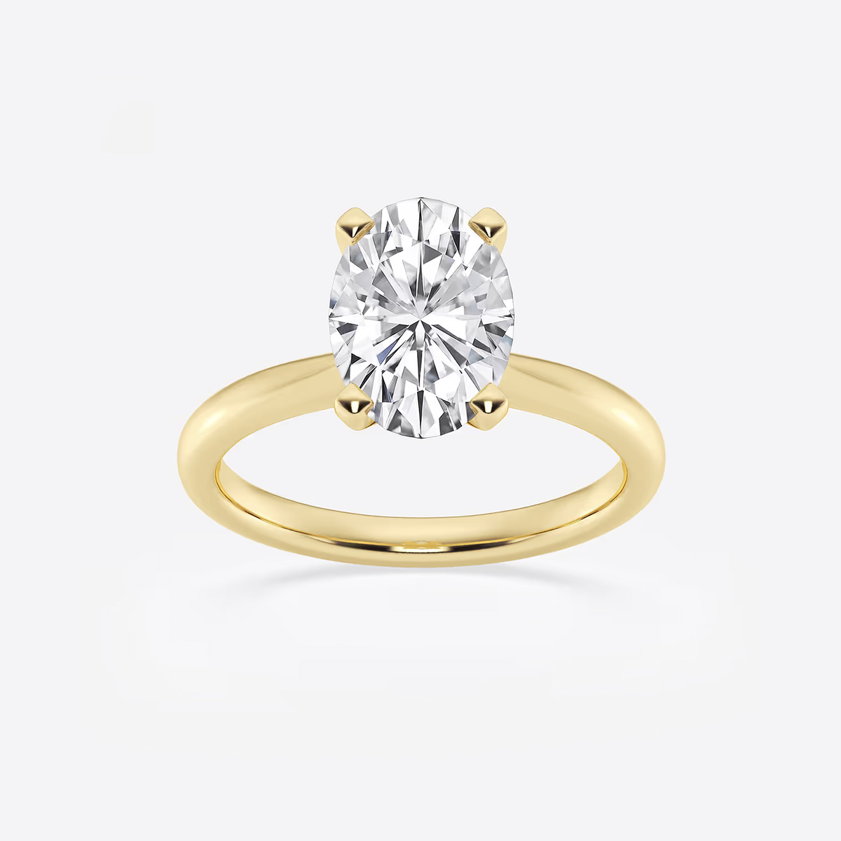 2 ctw Oval Lab Grown Diamond Petite Solitaire Engagement Ring ...