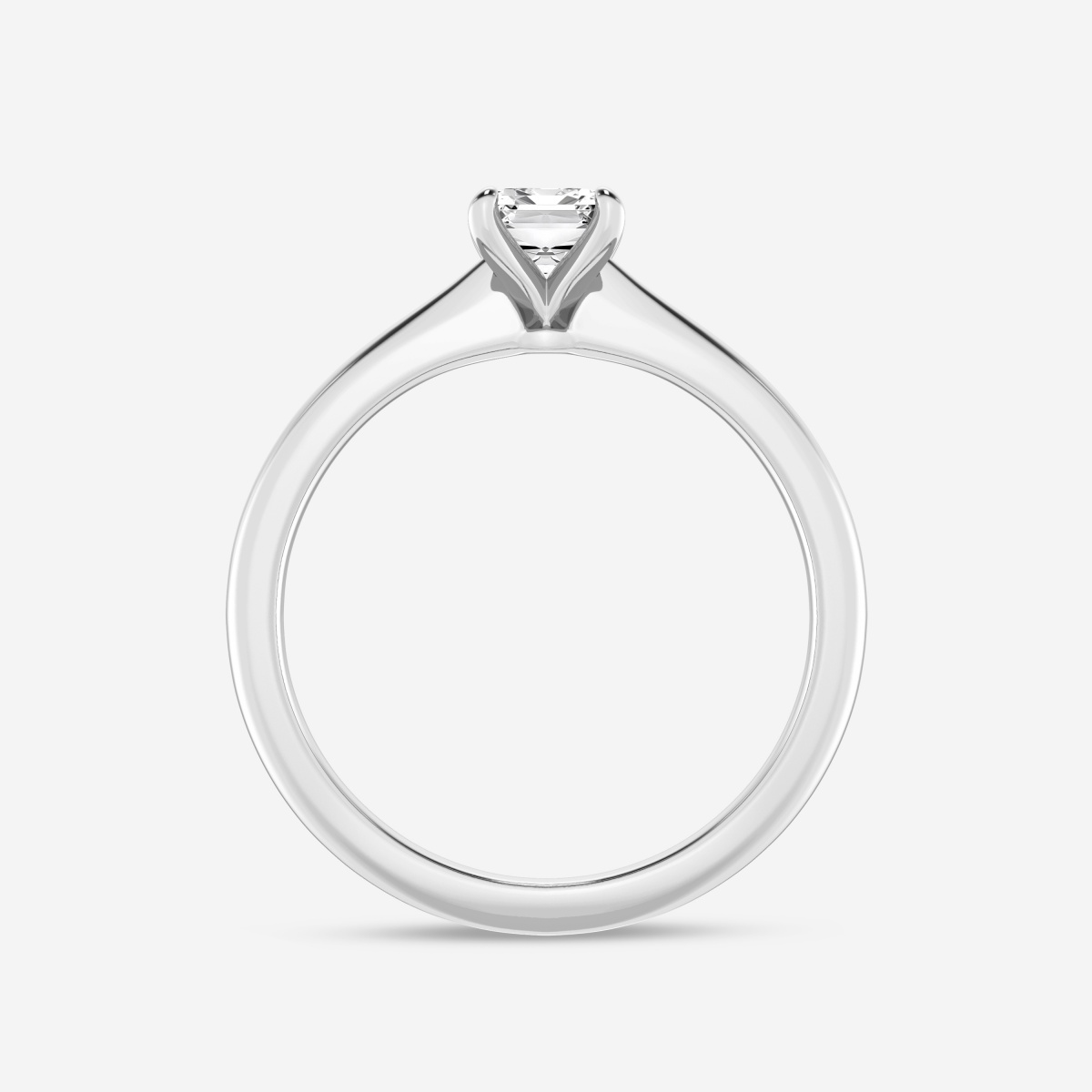 3/4 ctw Emerald Lab Grown Diamond Petite Solitaire Engagement Ring ...