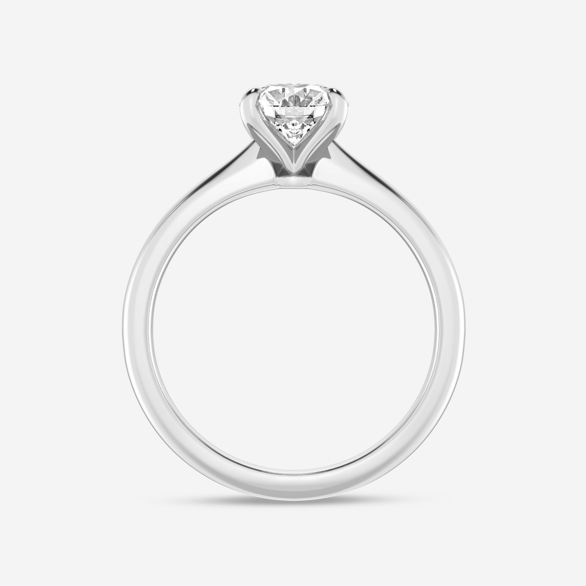 1 1/2 ctw Oval Lab Grown Diamond Petite Solitaire Engagement Ring ...