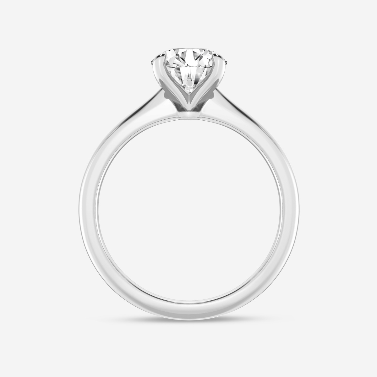 1 1/2 ctw Round Lab Grown Diamond Petite Solitaire Engagement Ring ...