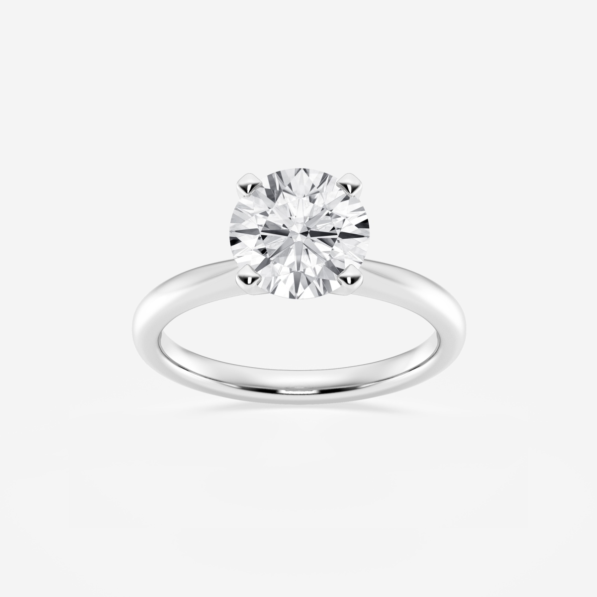 2 1/2 ctw Round Lab Grown Diamond Petite Solitaire Engagement Ring 14K White Gold, F, VS2