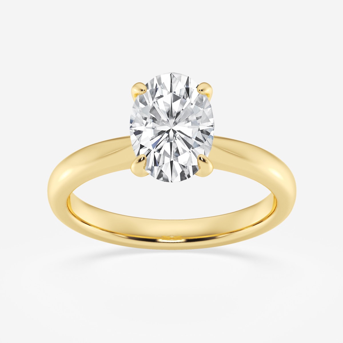 1 1/2 ctw Oval Lab Grown Diamond Petite Solitaire Engagement Ring ...