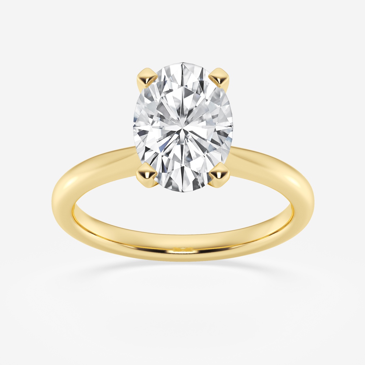 2 ctw Oval Lab Grown Diamond Petite Solitaire Engagement Ring