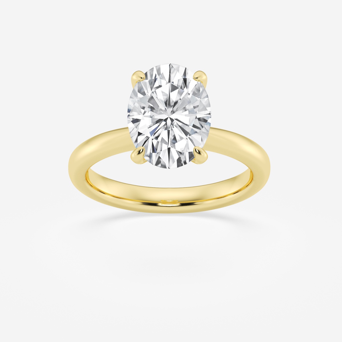 3 ctw Oval Lab Grown Diamond Petite Solitaire Engagement Ring ...