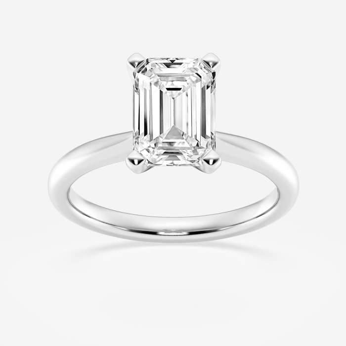 2 ctw Emerald Lab Grown Diamond Petite Solitaire Engagement Ring
