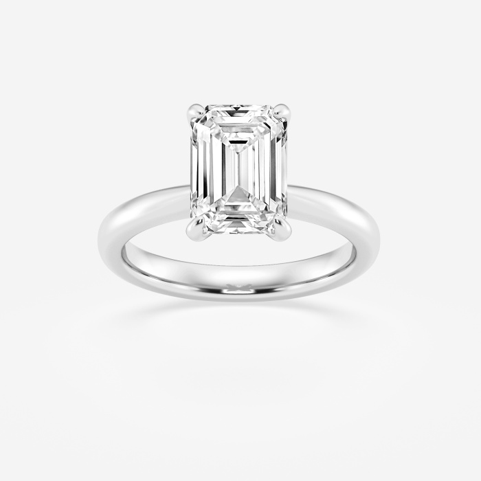 3 ctw Emerald Lab Grown Diamond Petite Solitaire Engagement Ring