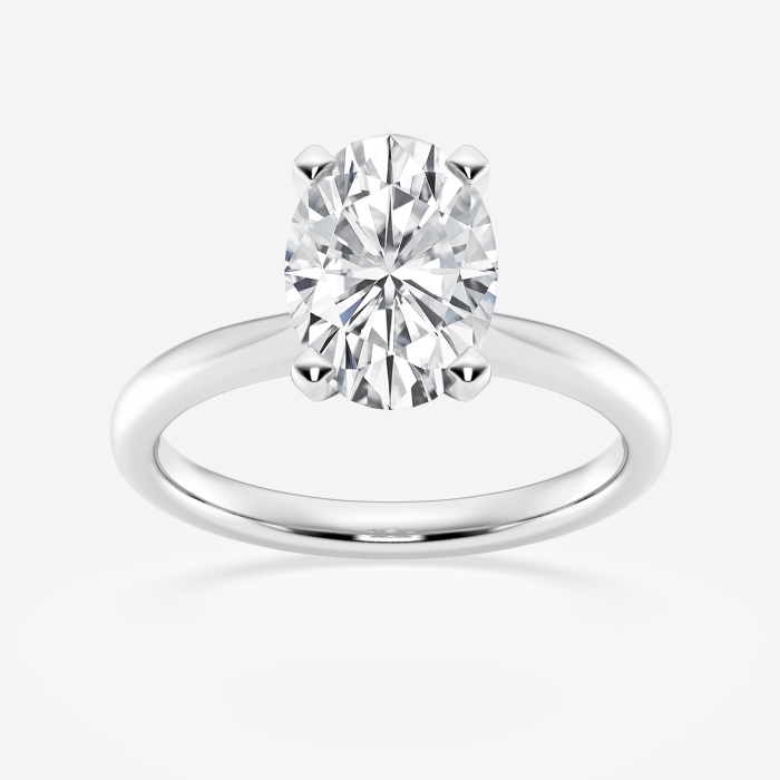 2 ctw Oval Lab dyrket Diamond Petite Solitaire Engagement Ring