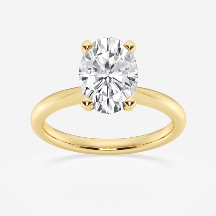 2 ctw Oval Lab Grown Diamond Petite Solitaire Engagement Ring
