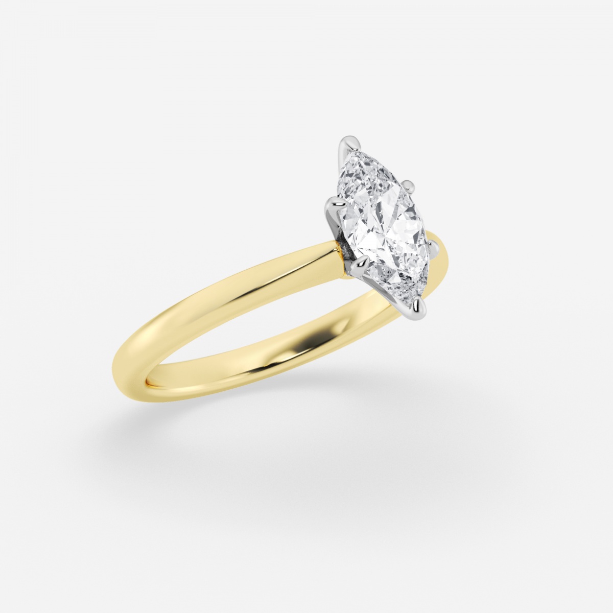 Additional Image 1 for  1 ctw Marquise Lab Grown Diamond Petite Solitaire Engagement Ring