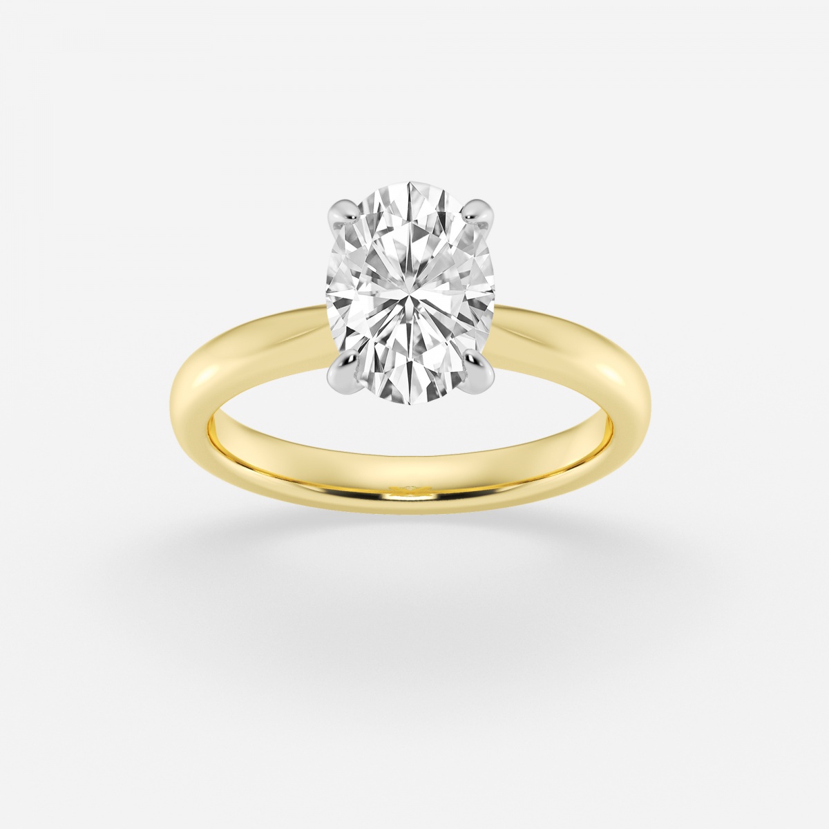 Additional Image 2 for  2 ctw Oval Lab Grown Diamond Petite Solitaire Engagement Ring