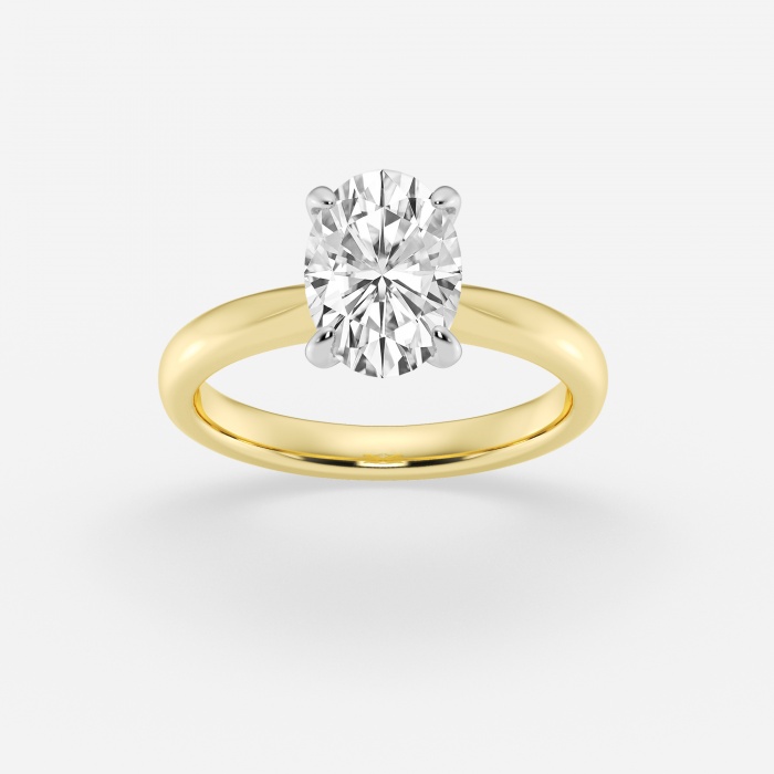 Additional Image 2 for  2 ctw Oval Lab Grown Diamond Petite Solitaire Engagement Ring