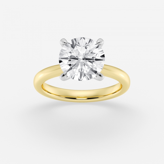 4 ctw Round Lab Grown Diamond Petite Solitaire Engagement Ring