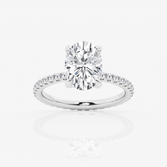 3 ctw Oval Lab Grown Diamond Eternity Engagement Ring - Grownbrilliance