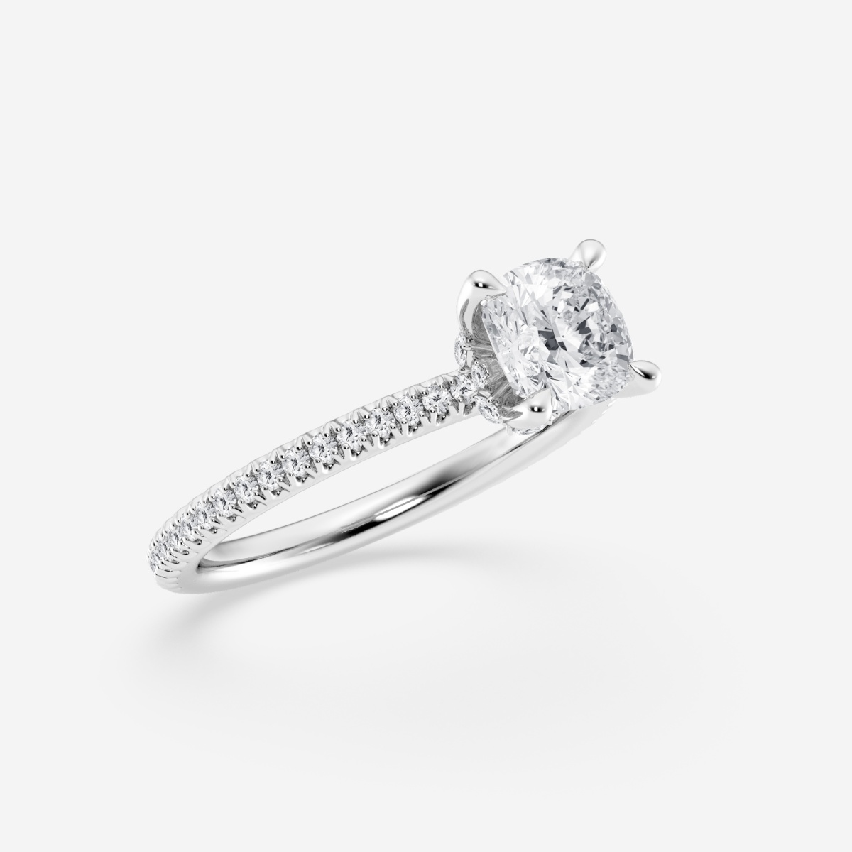 Additional Image 2 for  1 1/3 ctw Cushion Lab Grown Diamond Draping Hidden Halo Engagement Ring