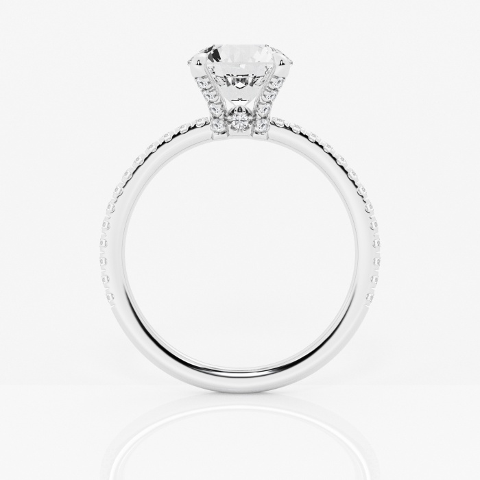 Additional Image 1 for  2 1/3 ctw Round Lab Grown Diamond Petite Pave Engagement Ring with Side Accents