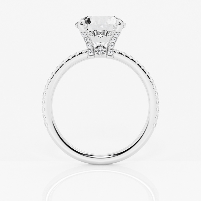 Additional Image 1 for  3 1/3 ctw Round Lab Grown Diamond Petite Pave Engagement Ring with Side Accents