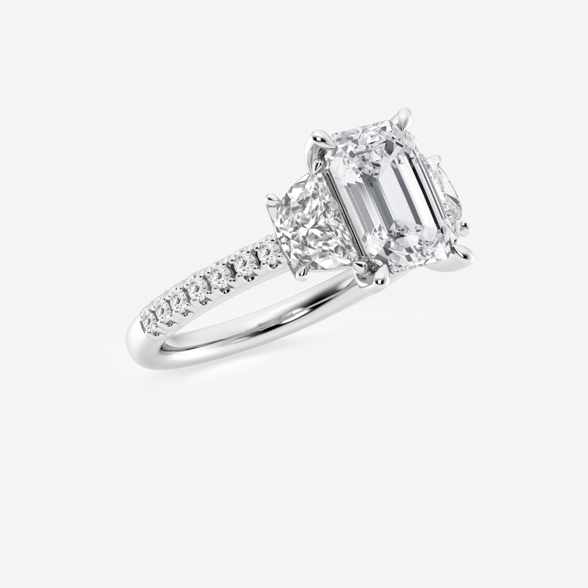 1-1/2 Certified Emerald-Cut Lab-Created Diamond Frame