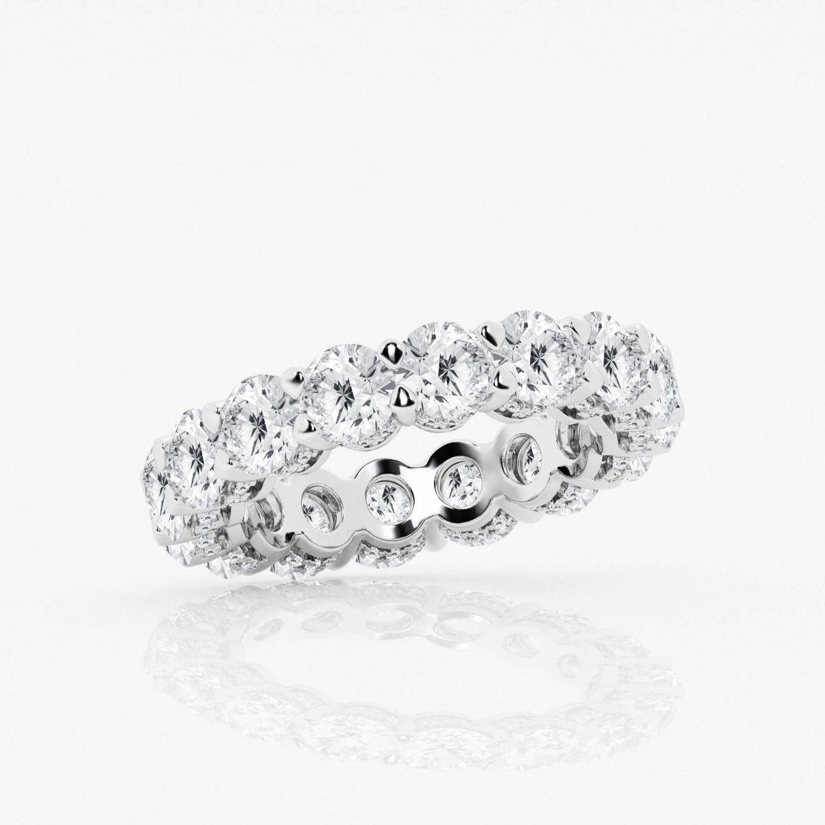 6 ctw Round Lab Grown Diamond Eternity Band With Side Stone Accents - 4 ...