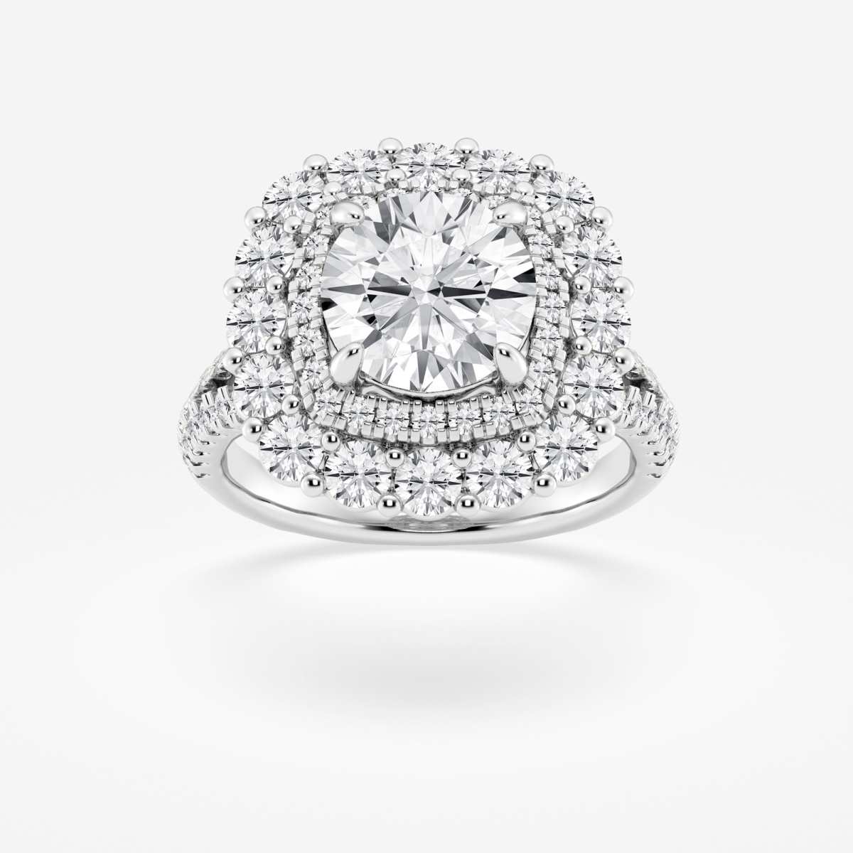 Double halo engagement hot sale ring square