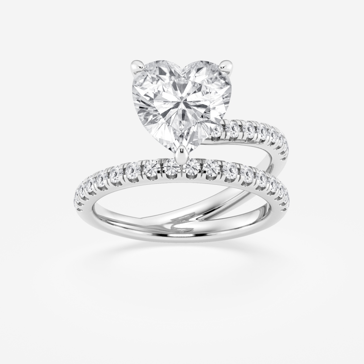 3 12 Ctw Heart Lab Grown Diamond Wrap Solitaire Engagement Ring With Side Accents Grownbrilliance 7351