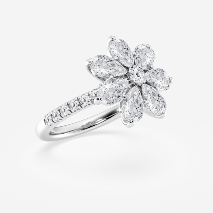 Additional Image 1 for  3 ctw Pear Lab Grown Diamond Flower Fashion Ring