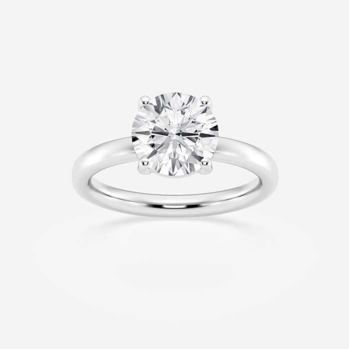 2 1/2 ctw Round Lab Grown Diamond Low Setting Near-Colorless (I-J) Solitaire Engagement Ring