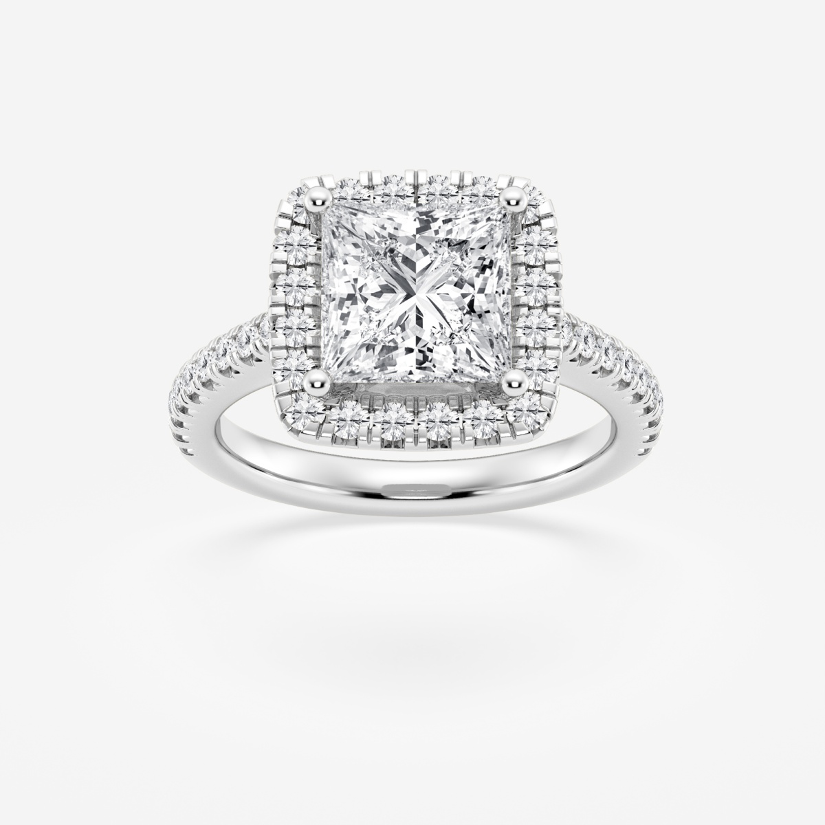 3 Carat Lab Created Cushion Diamond Delicate Halo Engagement Ring