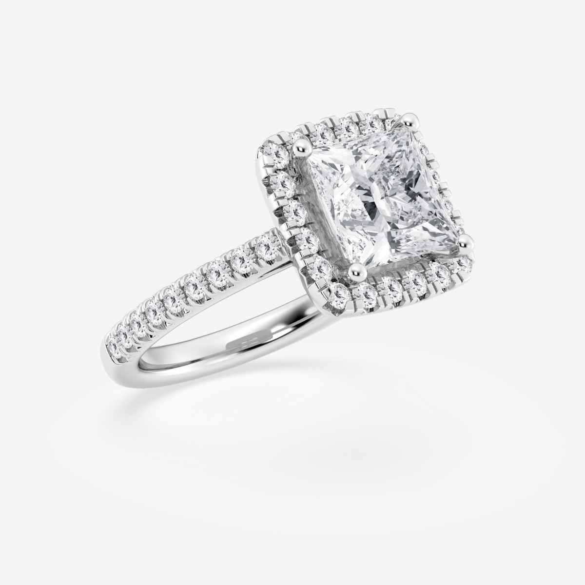 3 Carat Lab Created Cushion Diamond Delicate Halo Engagement Ring