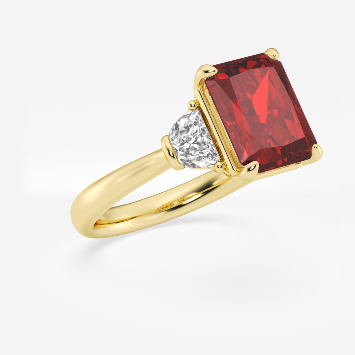 Lab created ruby hot sale ring yellow gold