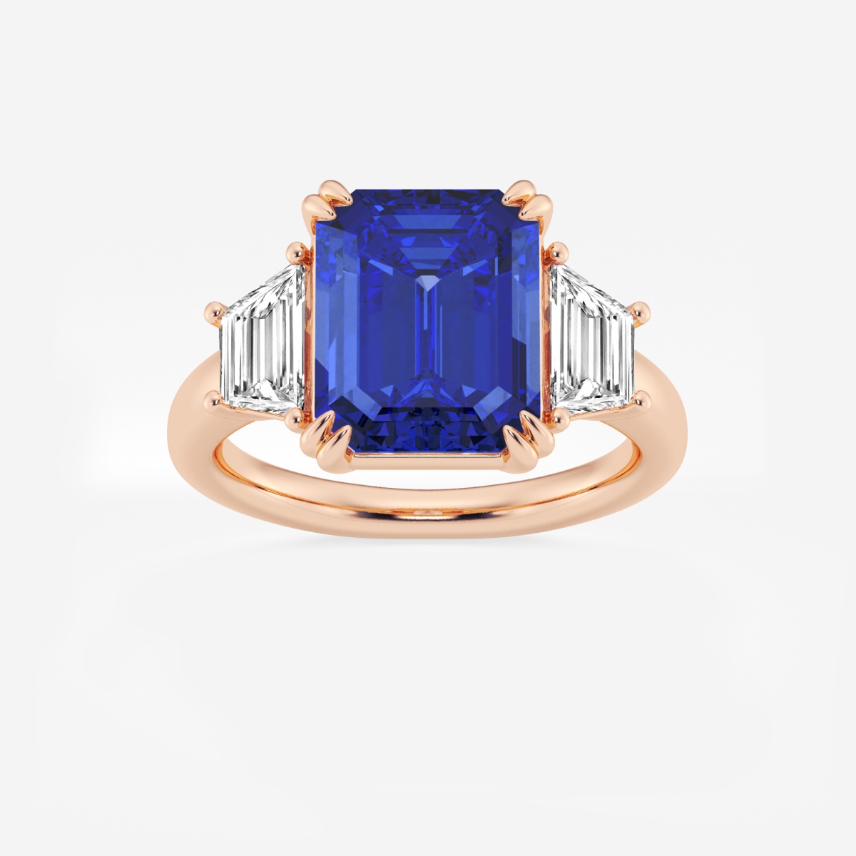 Lab created emerald cut sapphire ring sales