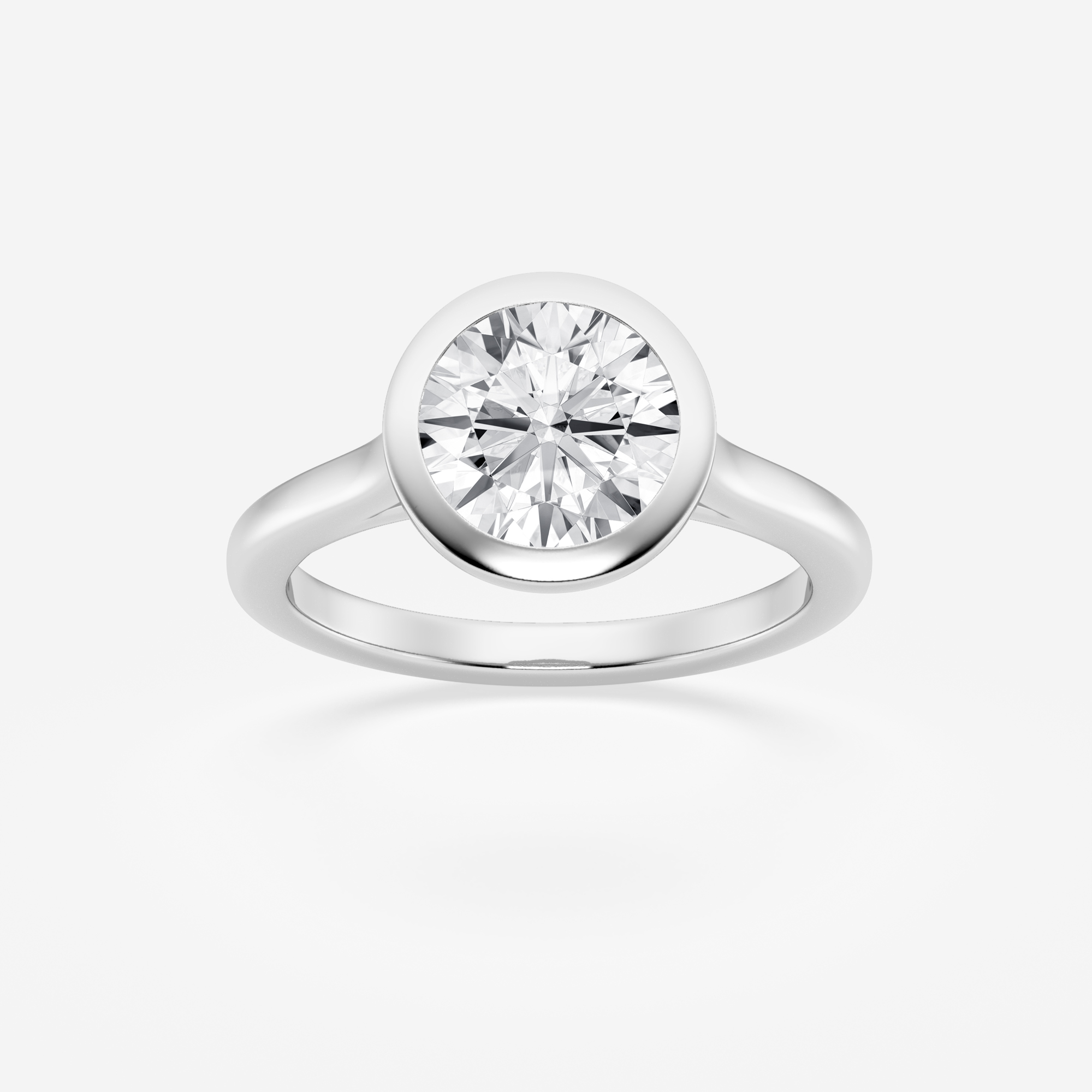 2 ctw Round Lab Grown Diamond Bezel Set Solitaire Engagement Ring ...