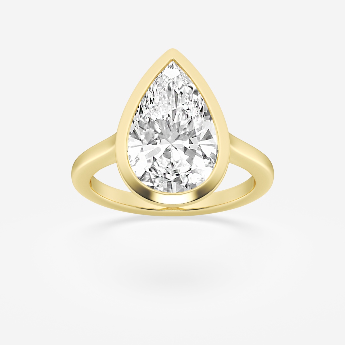 5 ctw Pear Lab Grown Diamond Bezel Set Solitaire Engagement Ring