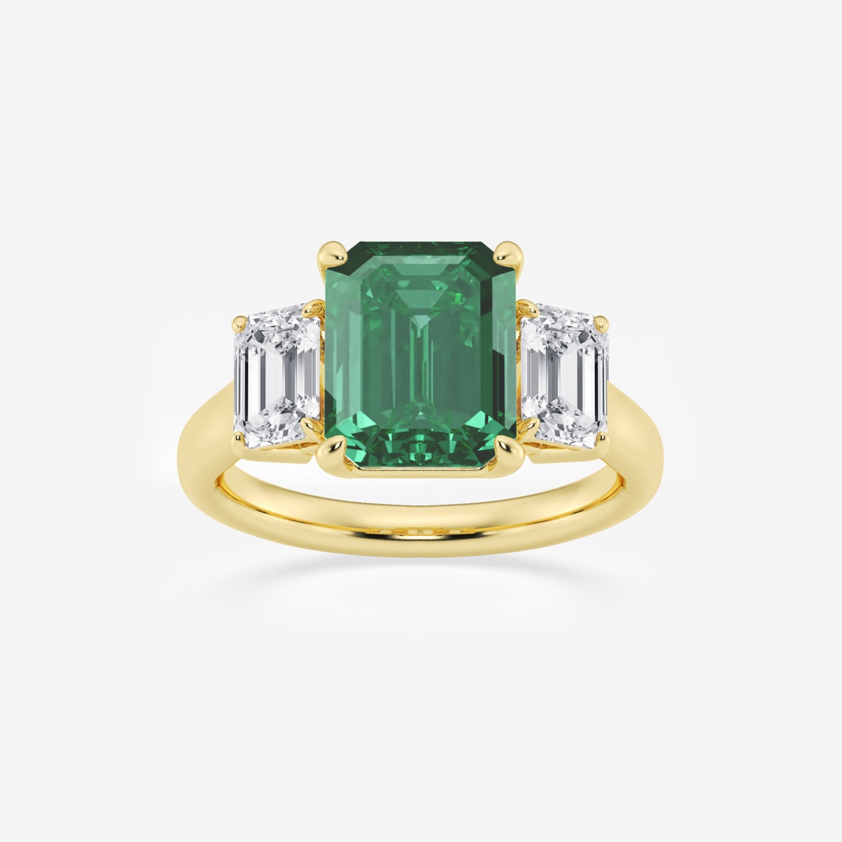 Tulip 5 3/8 ctw Emerald Cut and Emerald Lab Grown Diamond