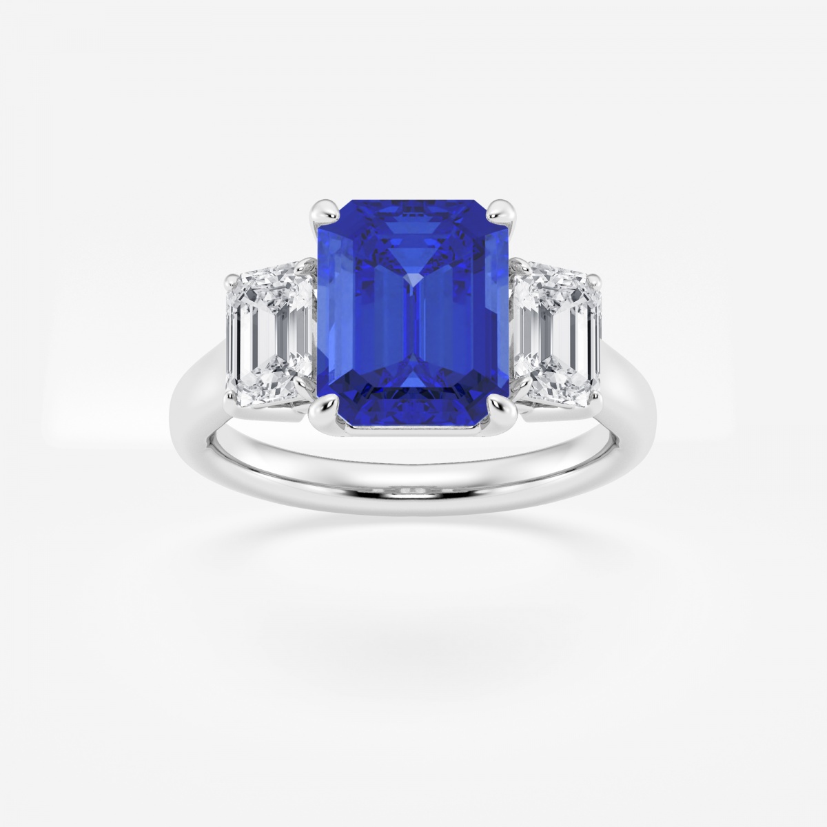 Lab created emerald cut sale sapphire ring