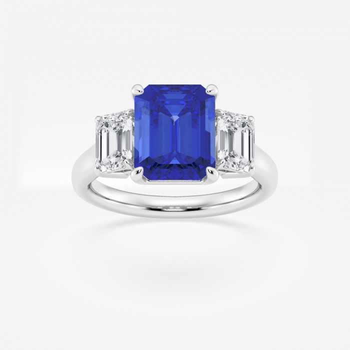 Lab created emerald on sale cut sapphire ring