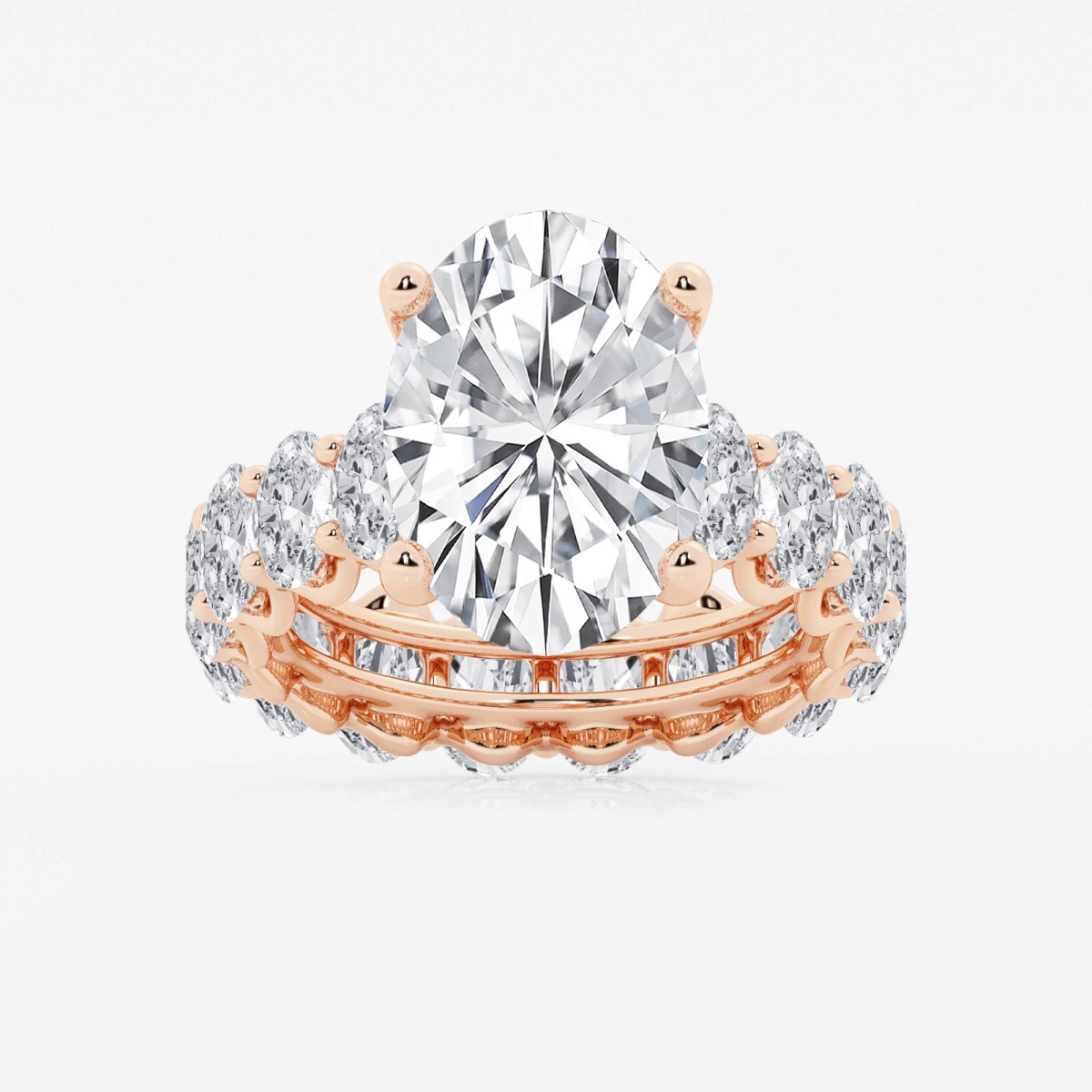 12 ctw Oval Lab Grown Diamond Eternity Engagement Ring Grownbrilliance