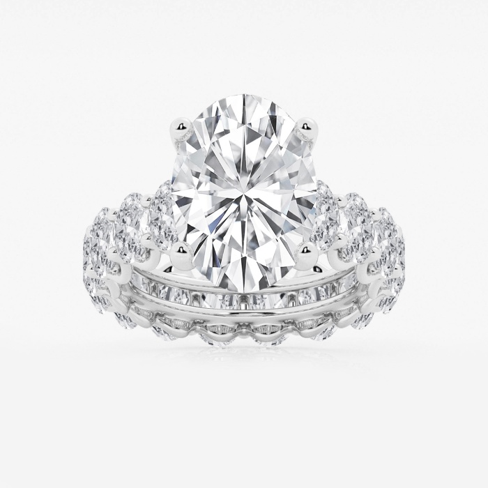 12 ctw Oval Lab Grown Diamond Eternity Engagement Ring