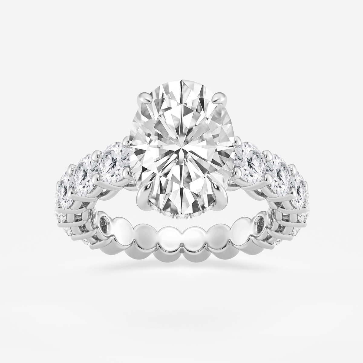 6 1/10 ctw Oval Lab Grown Diamond Eternity Solitaire Engagement Ring