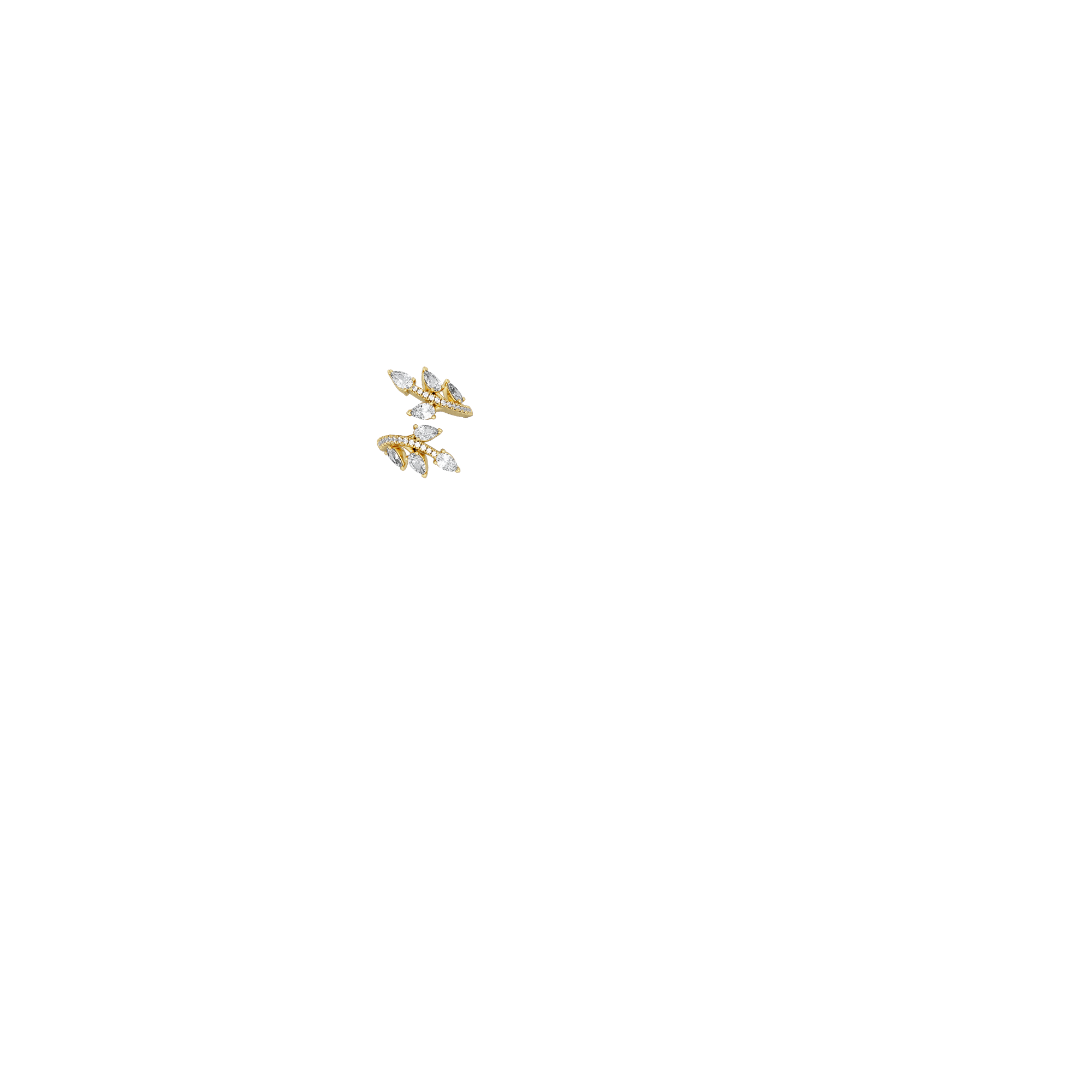 Multi Color Gemstone Flower Bypass Ring – 14k Gold Plated Sterling Silver - View #5