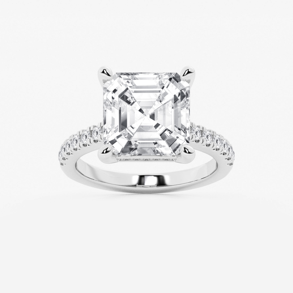Shye 7 2/5 ctw Asscher Lab Grown Diamond Hidden Halo Engagement