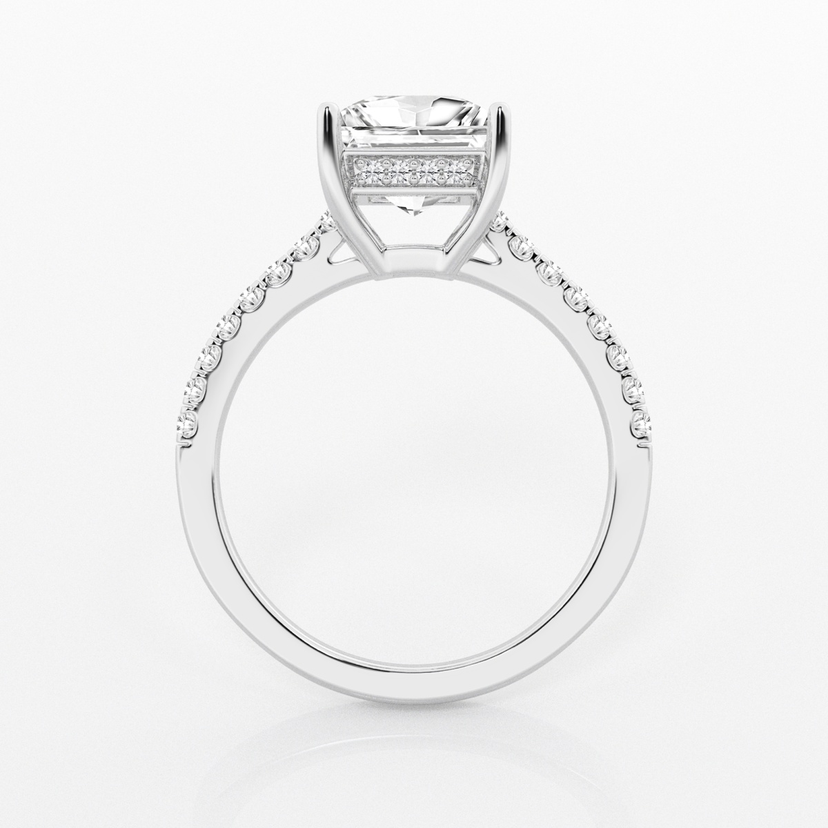 Badgley Mischka Near-Colorless 3 3/4 ctw Radiant Lab Grown Diamond