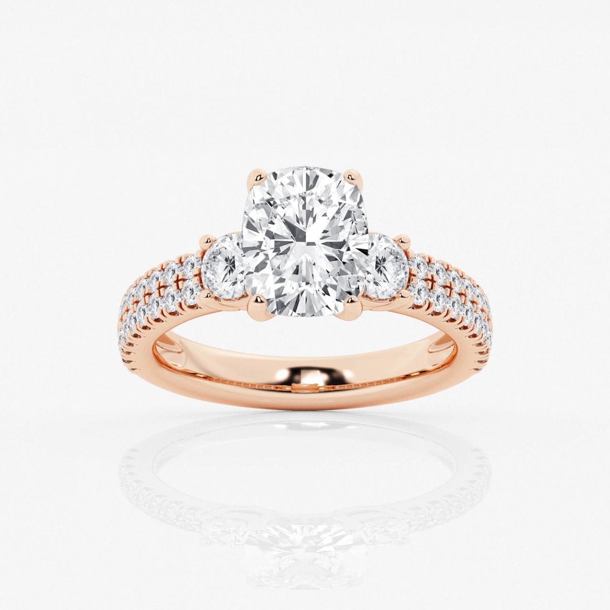 2.50 Ct Elongated Cushion Lab Diamond Engagement Ring, Fancy