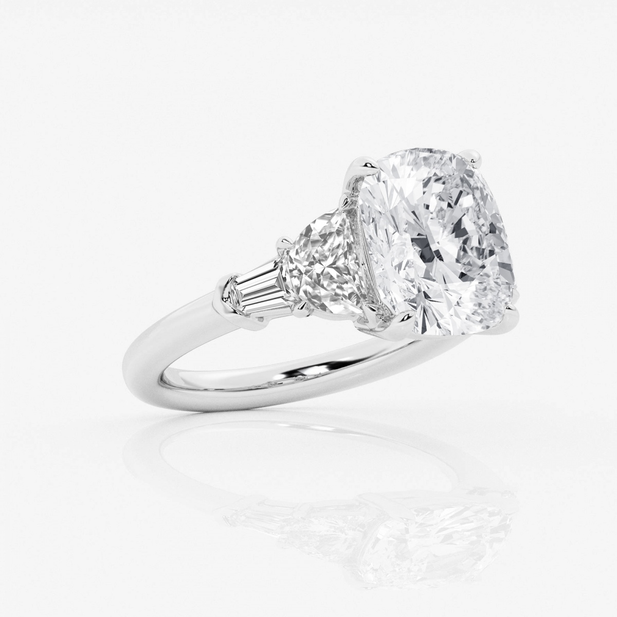 Additional Image 1 for  6 1/3 ctw Elongated Cushion Lab Grown Diamond Side Stone Engagement Ring