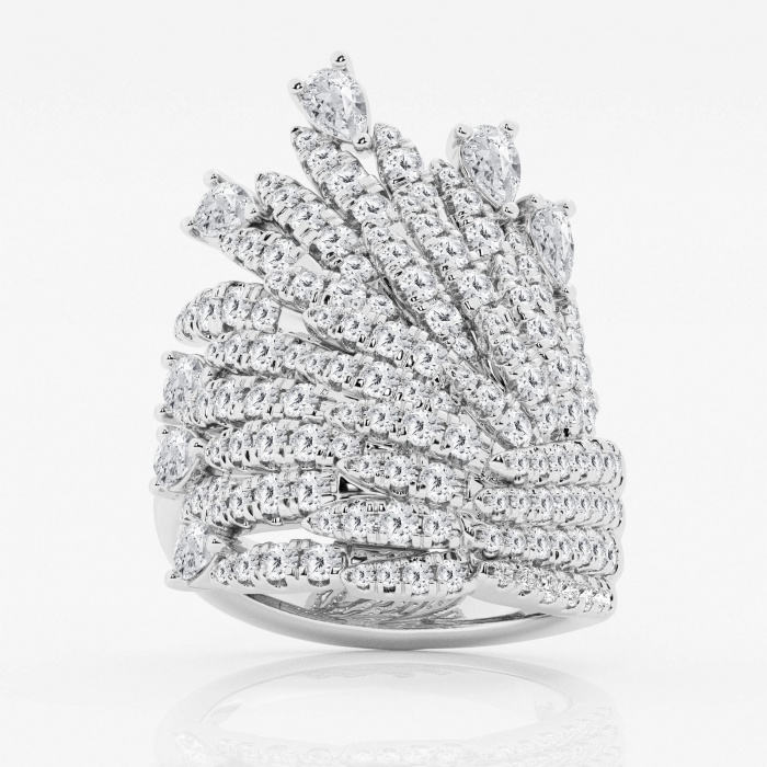 3 ctw Pear Lab Grown Diamond Feather Cocktail Fashion Ring
