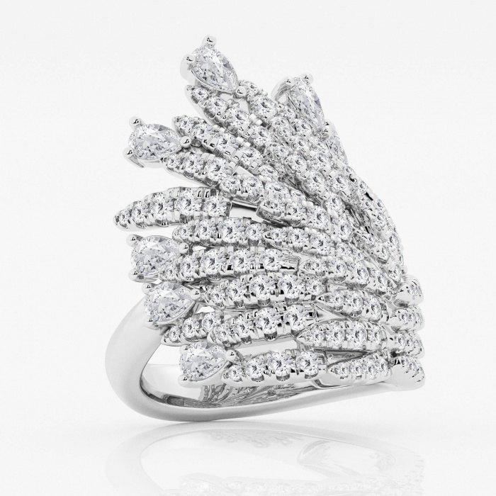Additional Image 1 for  3 ctw Pear Lab Grown Diamond Feather Cocktail Fashion Ring