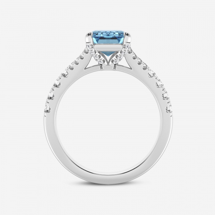 Additional Image 1 for  3 1/2 ctw Fancy Blue Round Lab Grown Diamond Split Shank Side Stone Engagement Ring