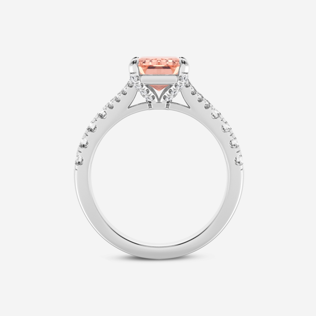 Additional Image 1 for  3 1/2 ctw Fancy Pink Emerald Lab Grown Diamond Split Shank Side Stone Engagement Ring