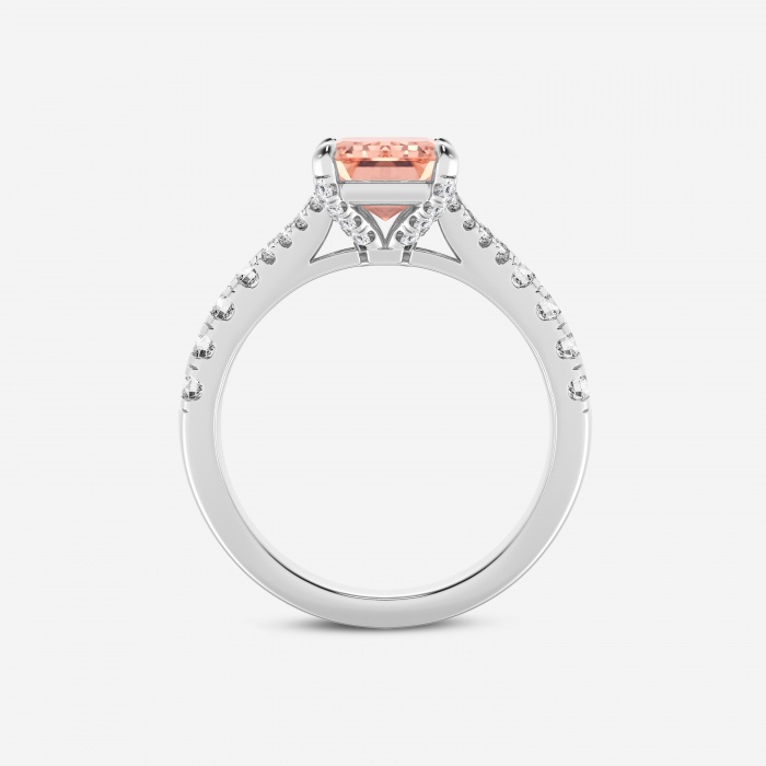 Additional Image 1 for  3 1/2 ctw Fancy Pink Emerald Lab Grown Diamond Split Shank Side Stone Engagement Ring
