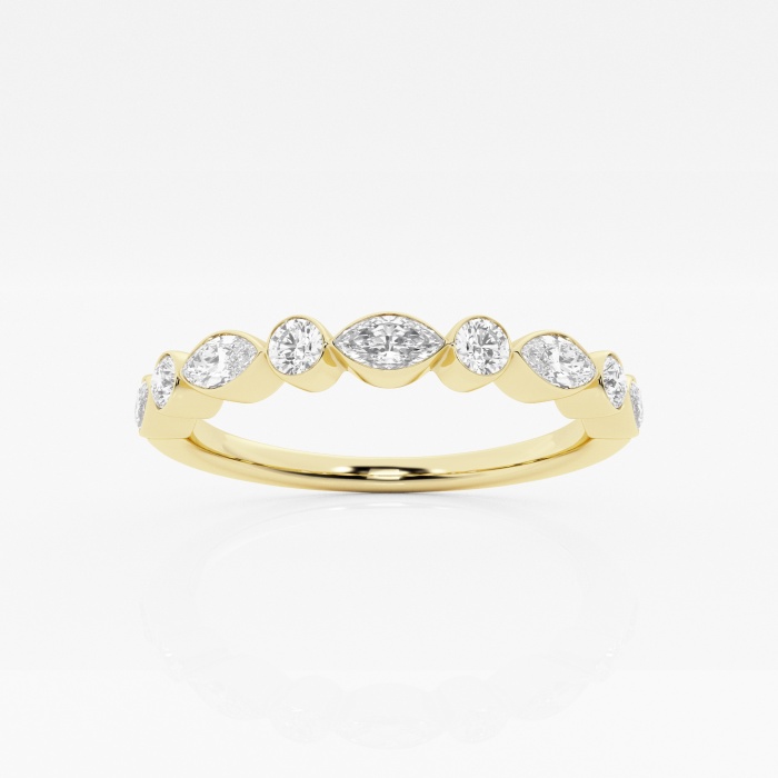 3/8 ctw Round and Marquise Lab Grown Diamond Stackable Ring